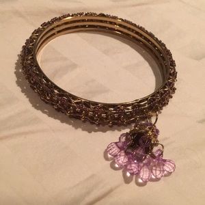Gold and purple bracelet